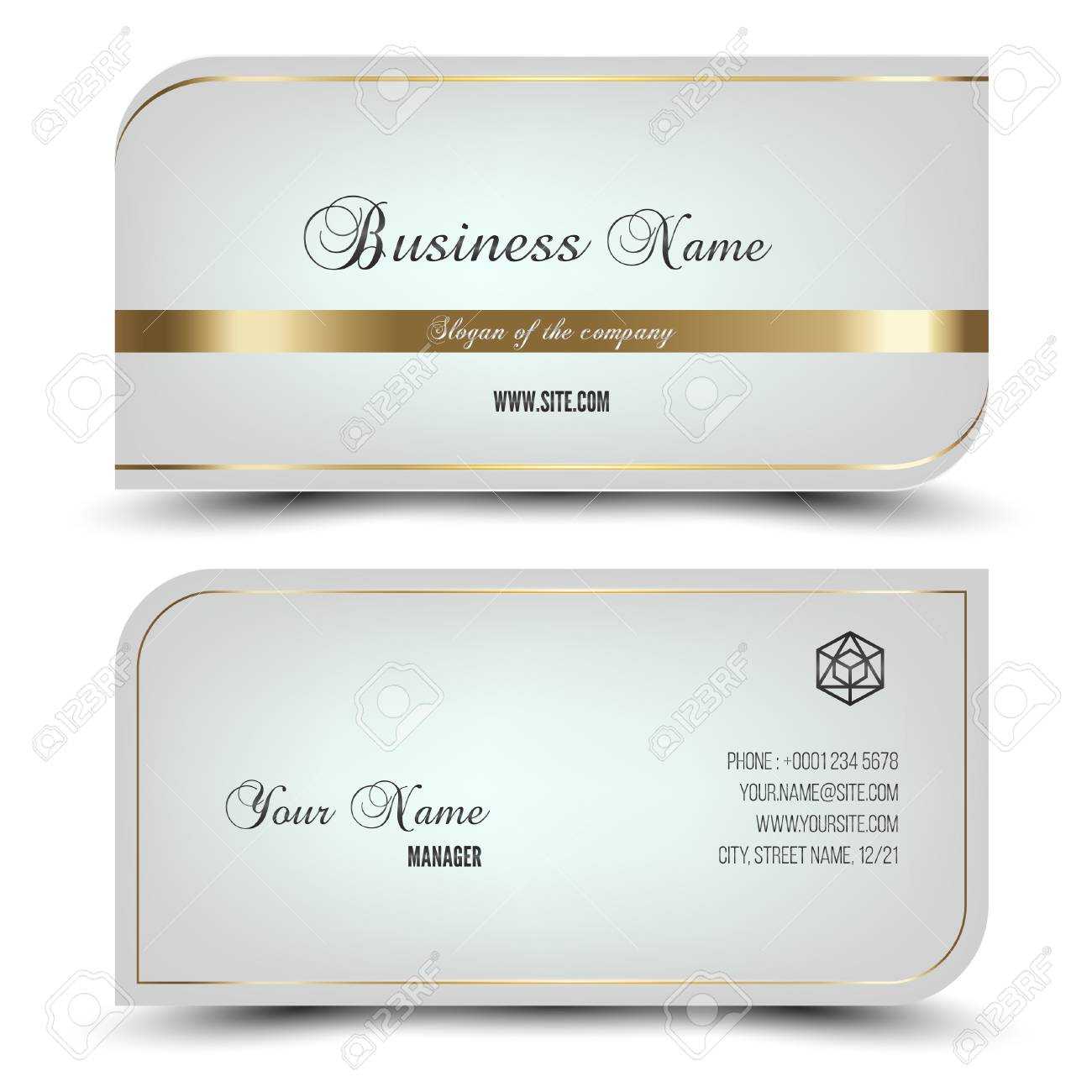 Elegant Vector Business Card And Name Card,horizontal Simple.. Intended For Place Card Size Template