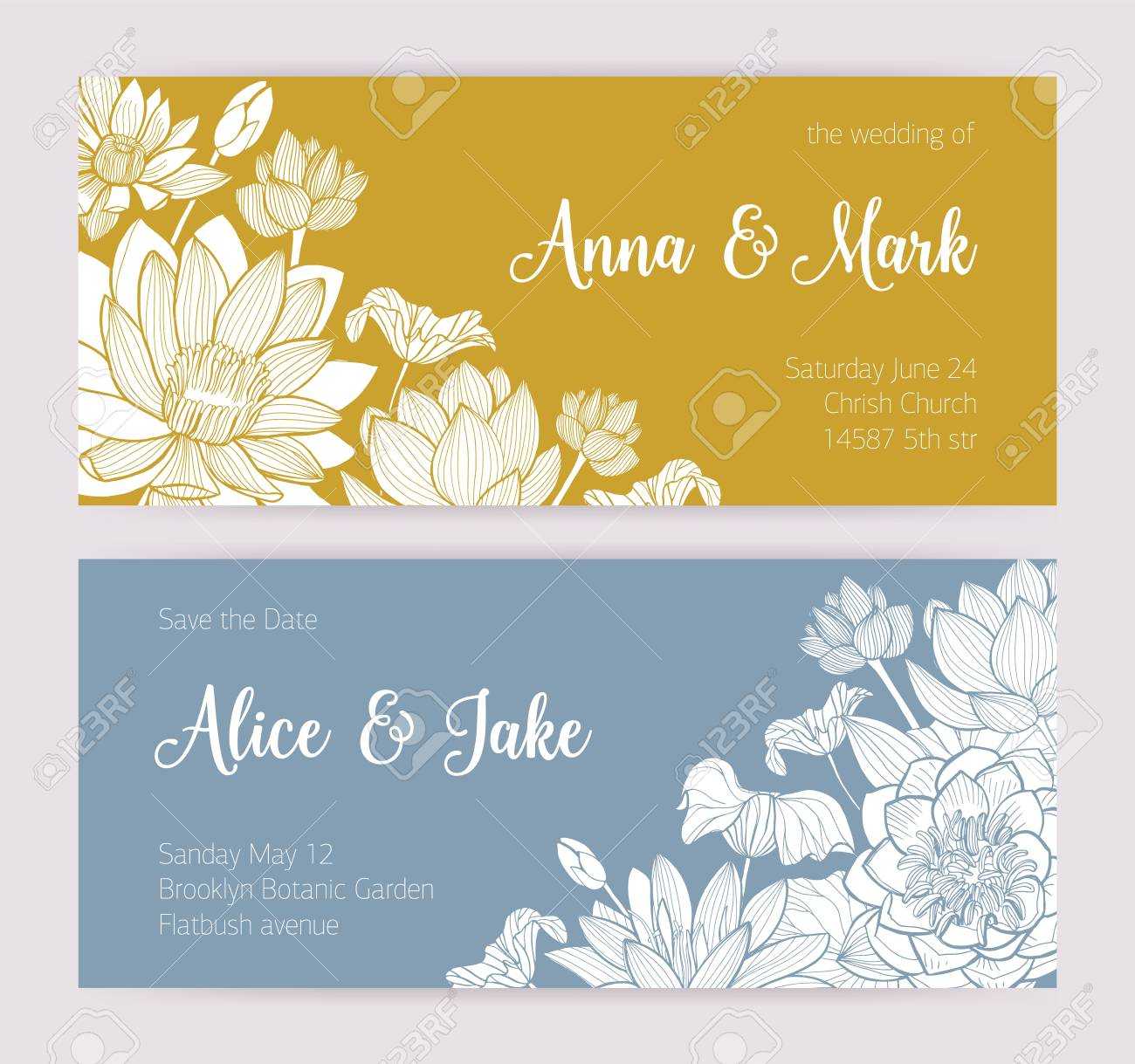 Elegant Wedding Invitation Or Save The Date Card Templates With.. For Save The Date Cards Templates