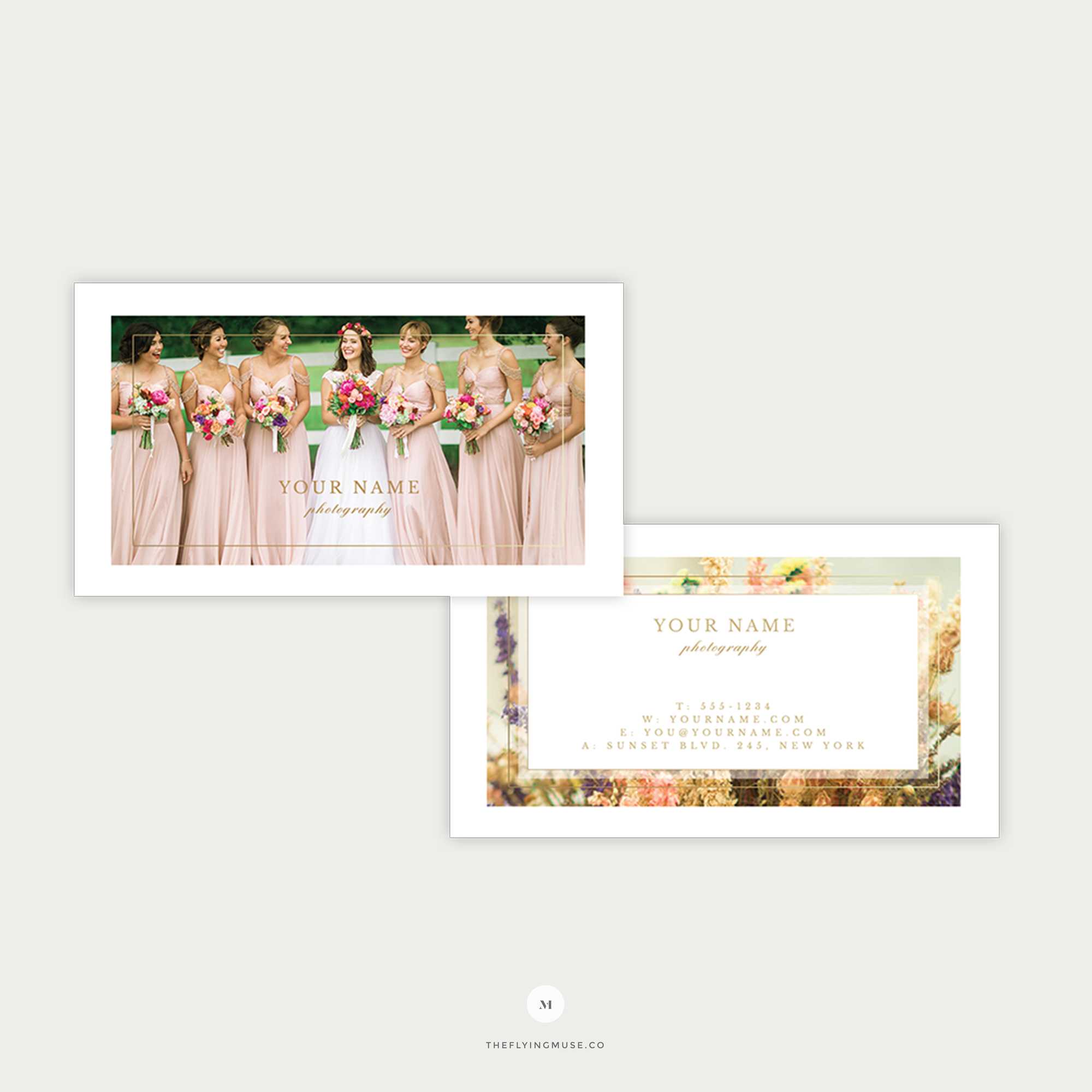 Elegant Wedding Photography Business Card Template | The Flying Muse In Photography Referral Card Templates