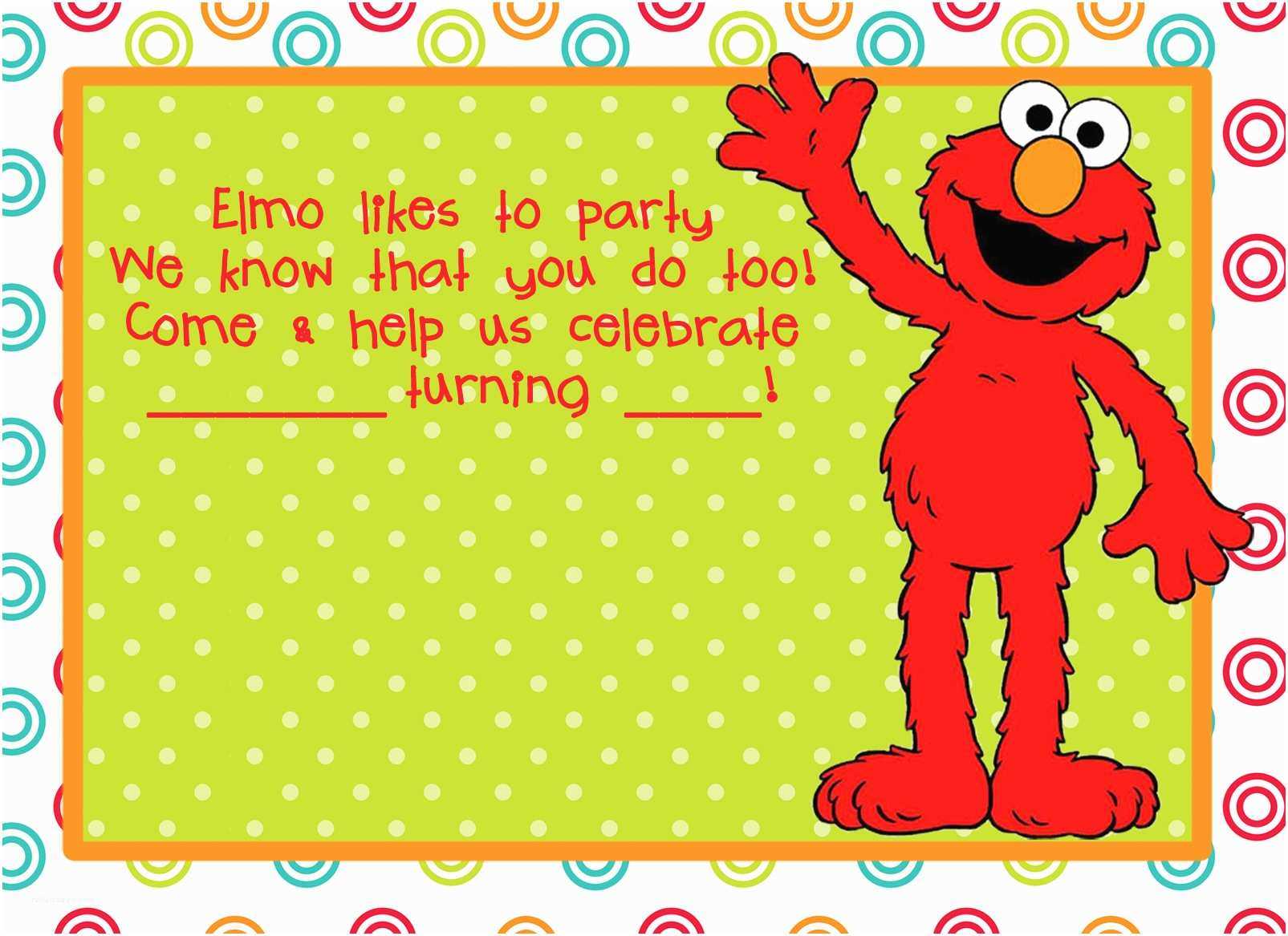 Elmo Party Invitations Elmo Birthday Invitations Card For Elmo Birthday Card Template
