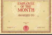 Employee Month Certificate Template Stock Vector (Royalty with Manager Of The Month Certificate Template