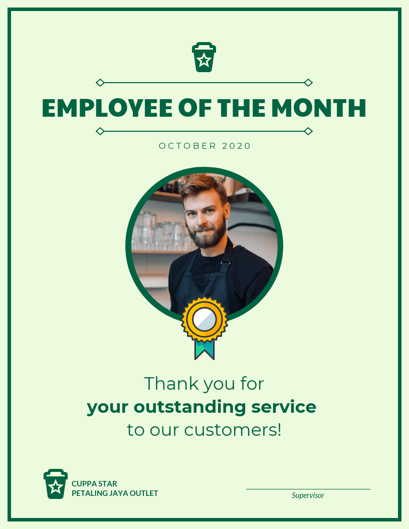Employee Of The Month Certificate Template Throughout Employee Of The Month Certificate Templates