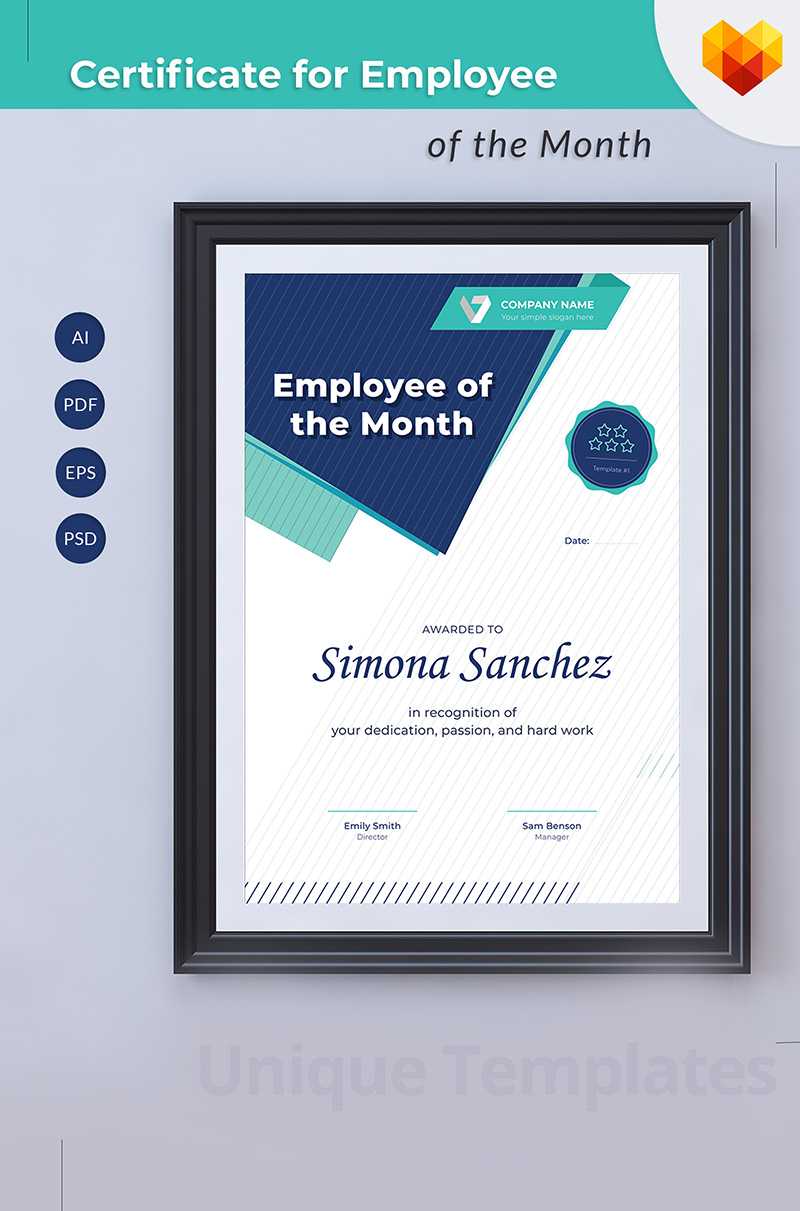 Employee Of The Month Certificate Template Within Employee Of The Month Certificate Template