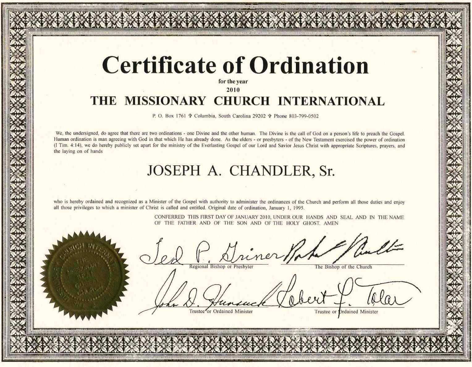 Exceptional Printable Ordination Certificate – Debra Website Inside Ordination Certificate Templates