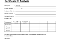 🥰4+ Free Sample Certificate Of Analysis (Coa) Templates🥰 with regard to Certificate Of Analysis Template