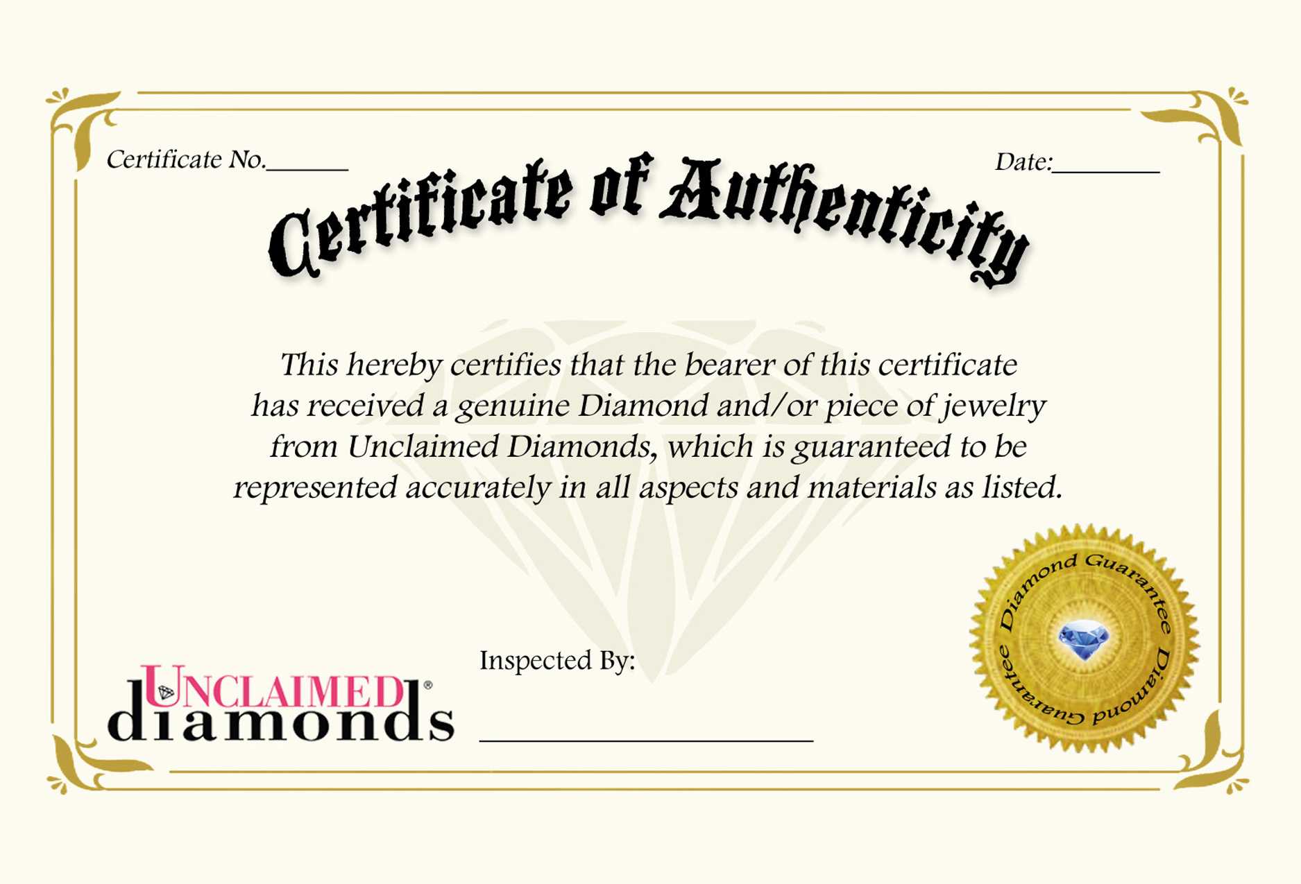 🥰certificate Of Authenticity Template Sample & Example🥰 Intended For Certificate Of Authenticity Template
