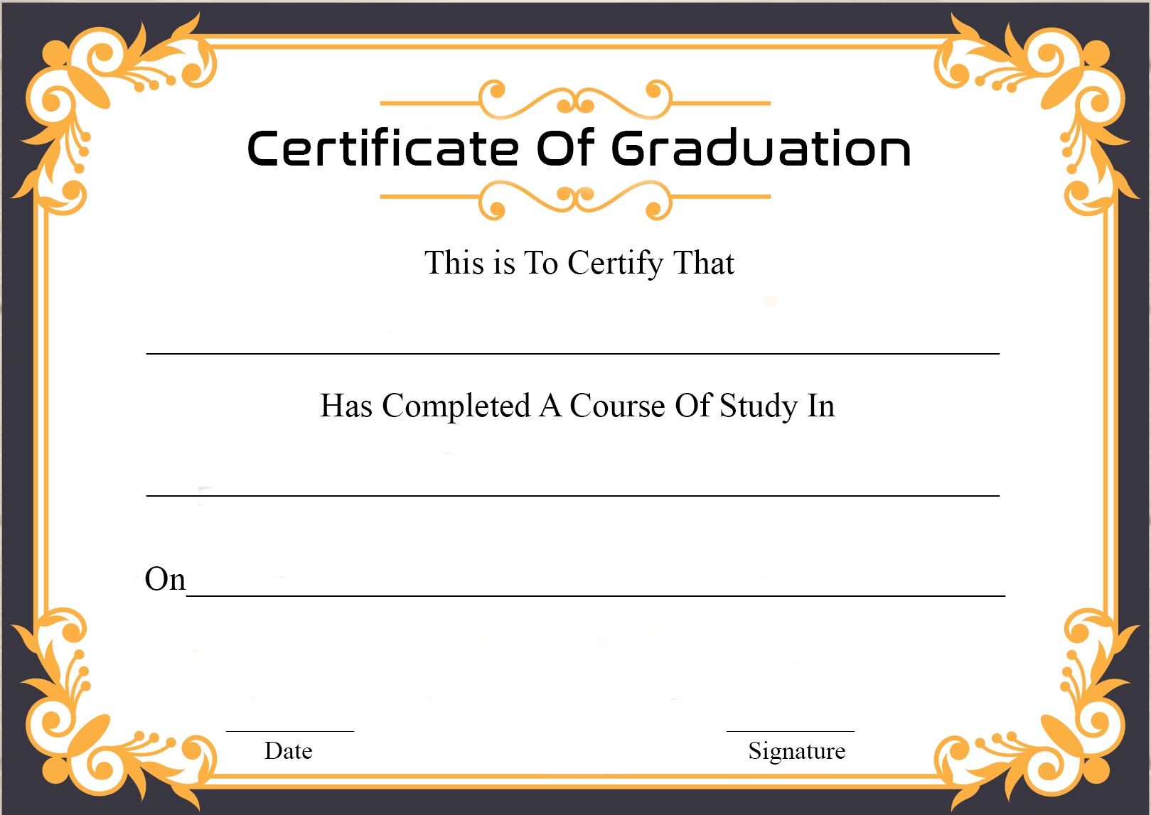 🥰free Certificate Template Of Graduation Download🥰 With Regard To School Certificate Templates Free