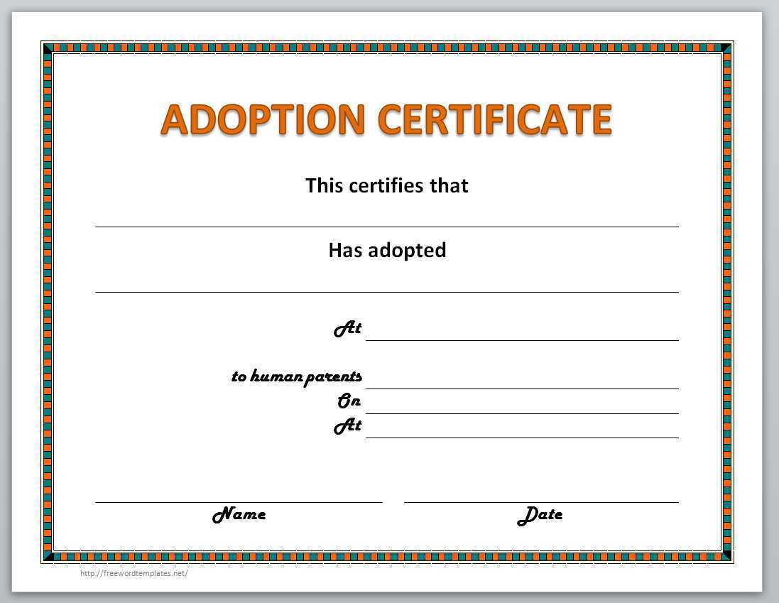 Fake Adoption Papers – Dalep.midnightpig.co Within Blank Adoption Certificate Template