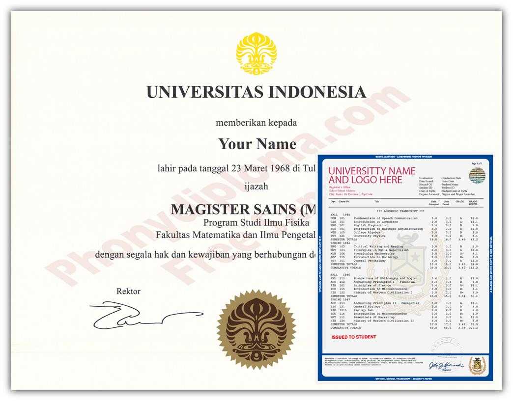 Fake Diploma And Transcript From Indonesia University With Regard To Fake Diploma Certificate Template