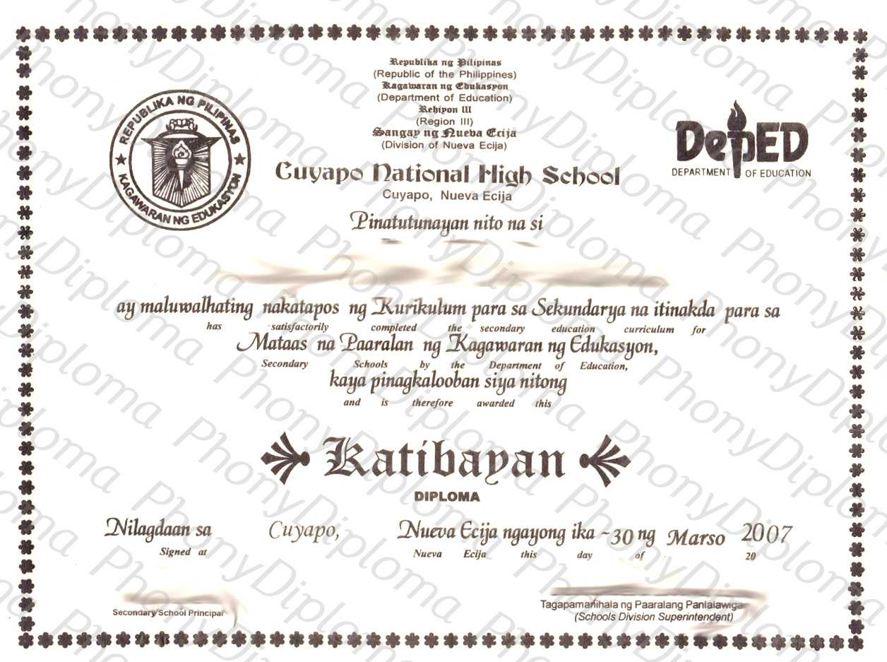Fake Diploma From Philippines University With University Graduation Certificate Template