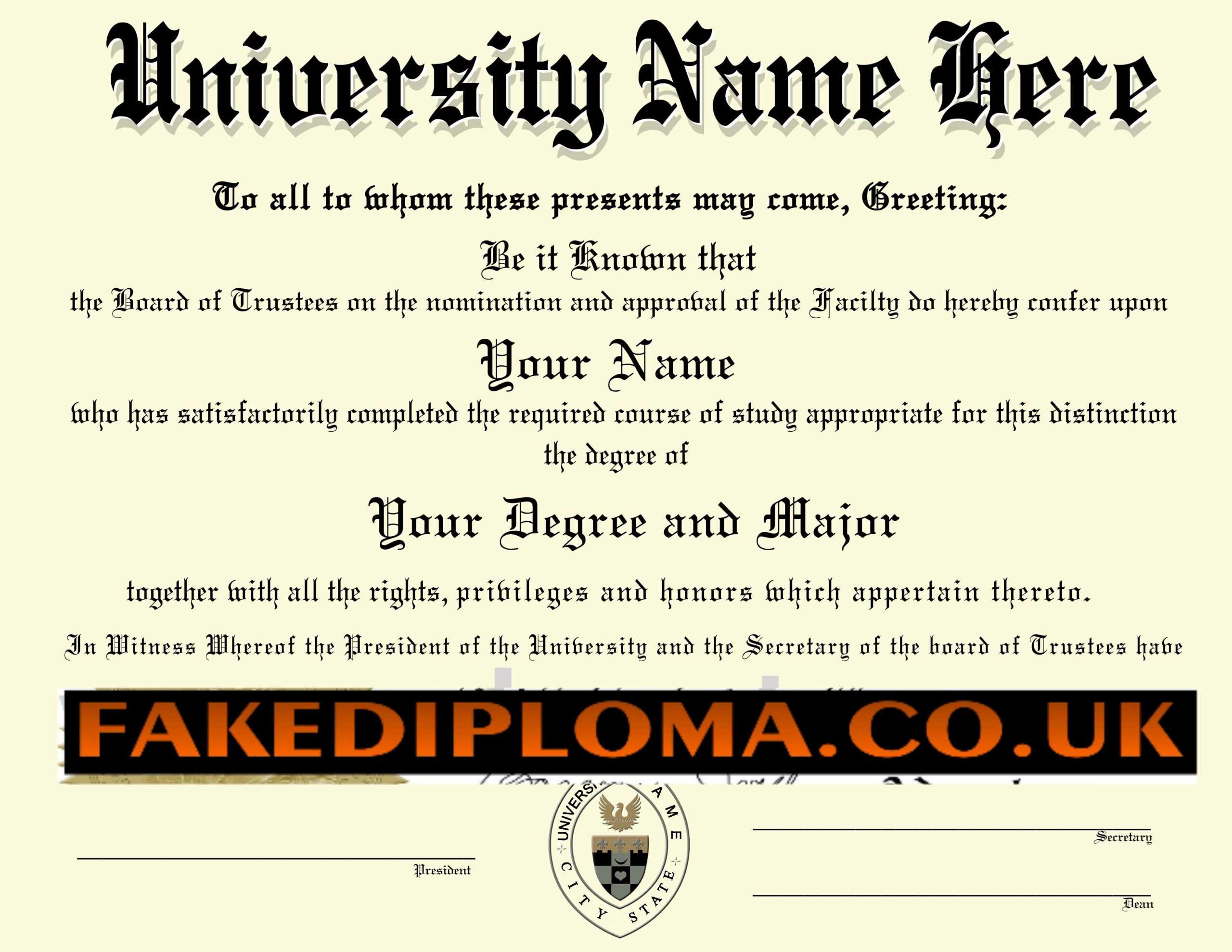 Fake University Degree Generator – Calep.midnightpig.co Throughout Fake Diploma Certificate Template