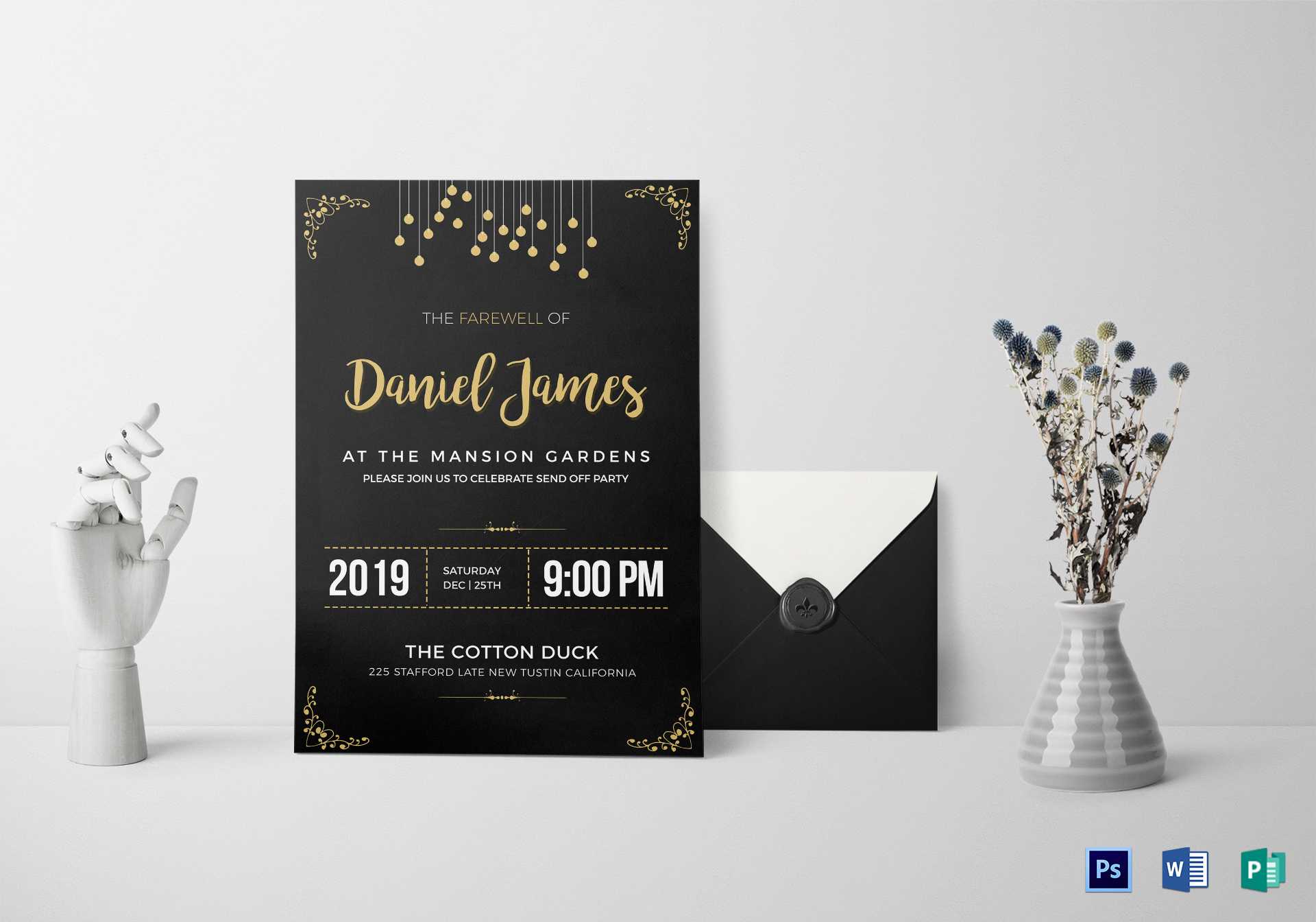Farewell Invitation Card Template Intended For Farewell Invitation Card Template