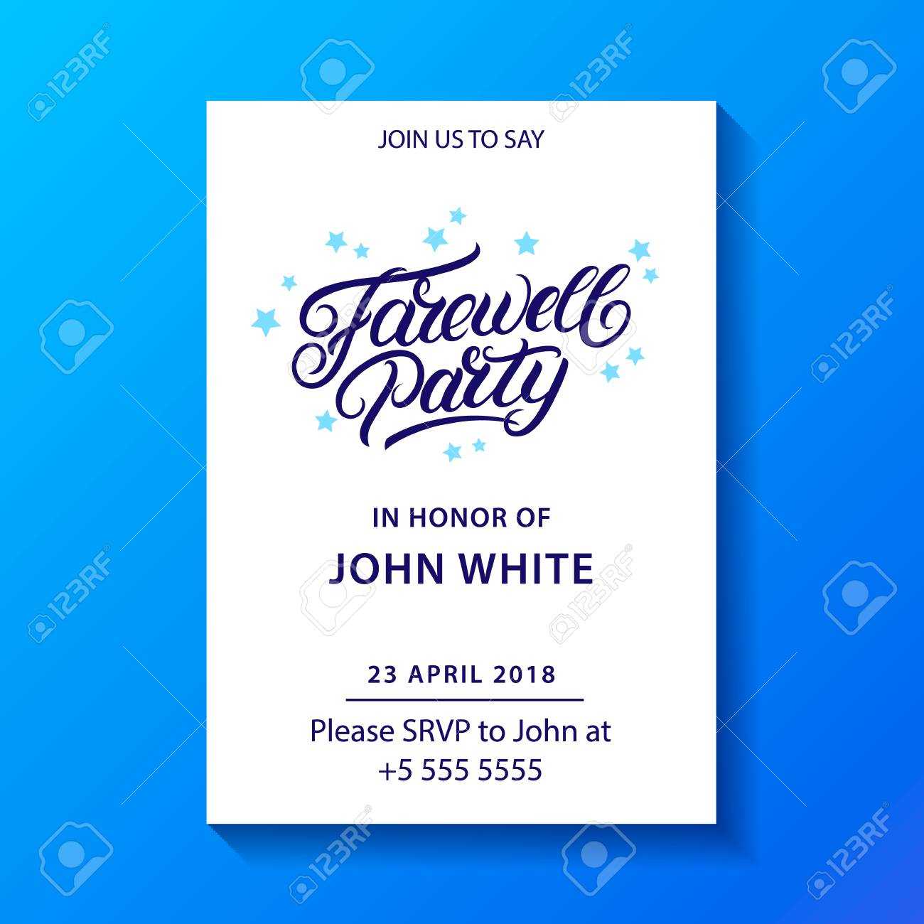 Farewell Party Hand Written Lettering. Invitation Card, Poster,.. Regarding Goodbye Card Template