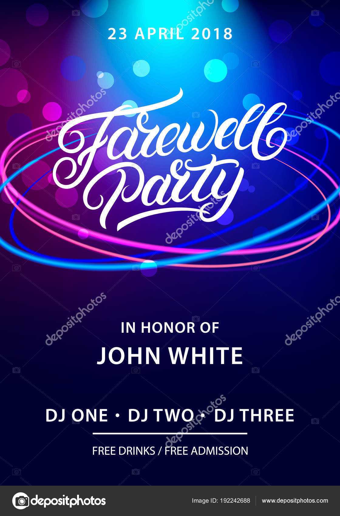 Farewell Party Hand Written Lettering. — Stock Vector In Farewell Invitation Card Template
