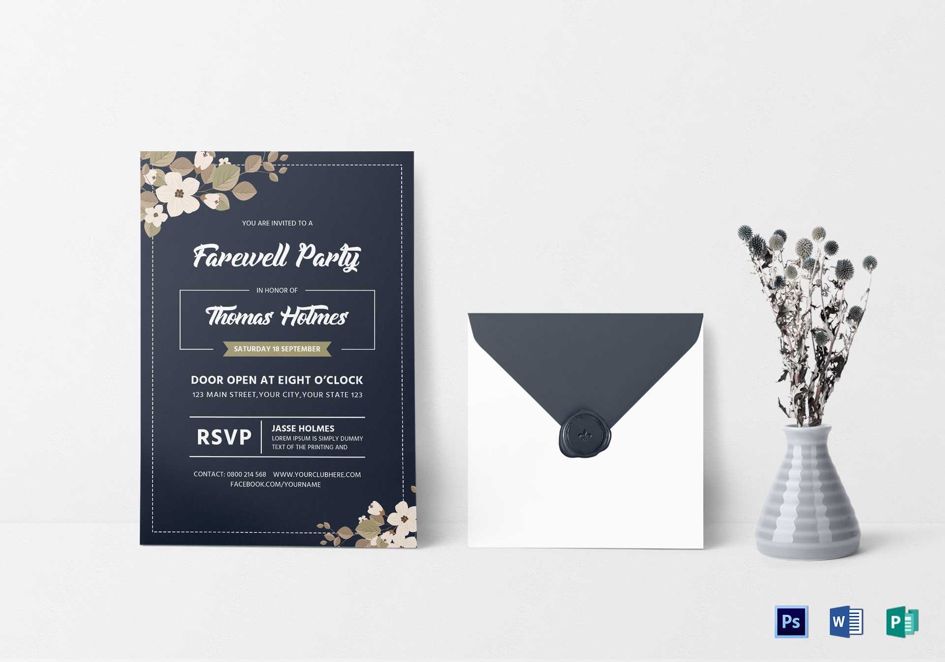 Farewell Party Invitation Card Template Within Farewell Invitation Card Template