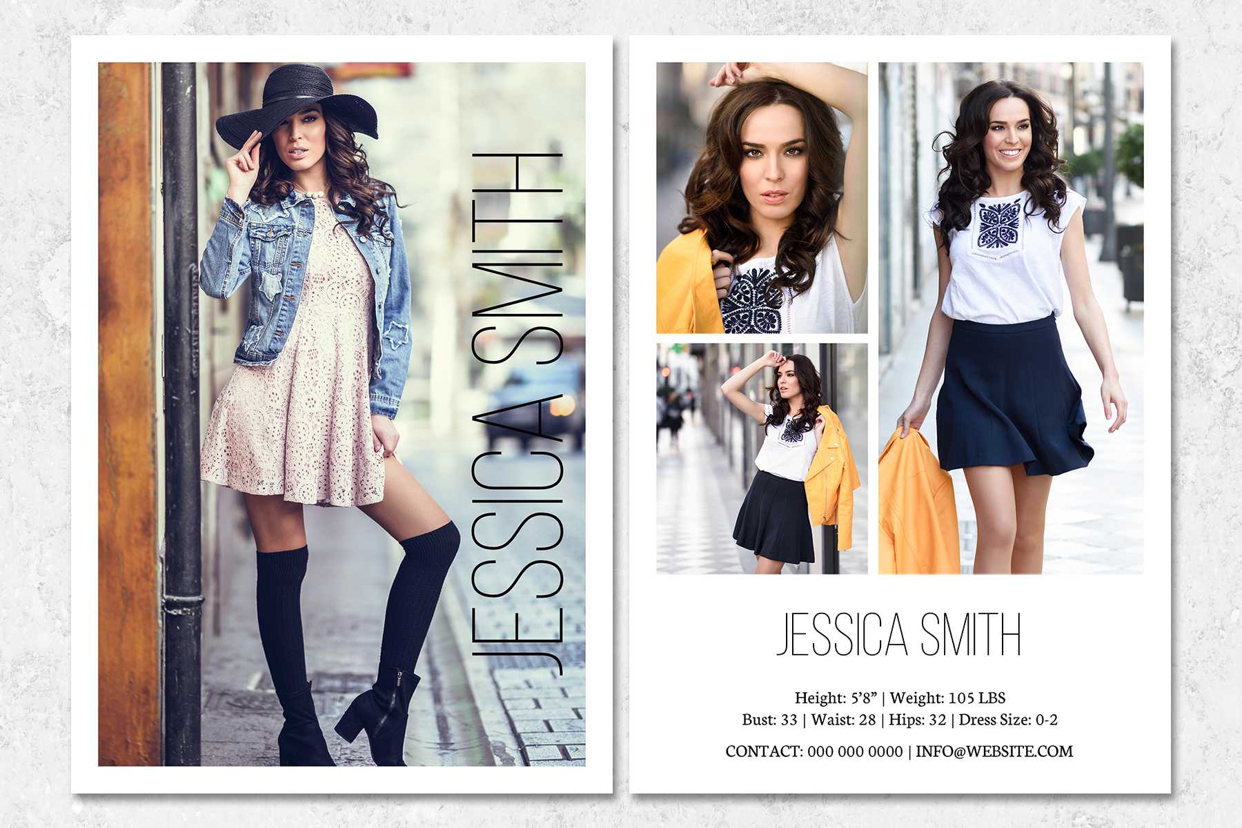 Fashion Model Comp Card Template For Download Comp Card Template