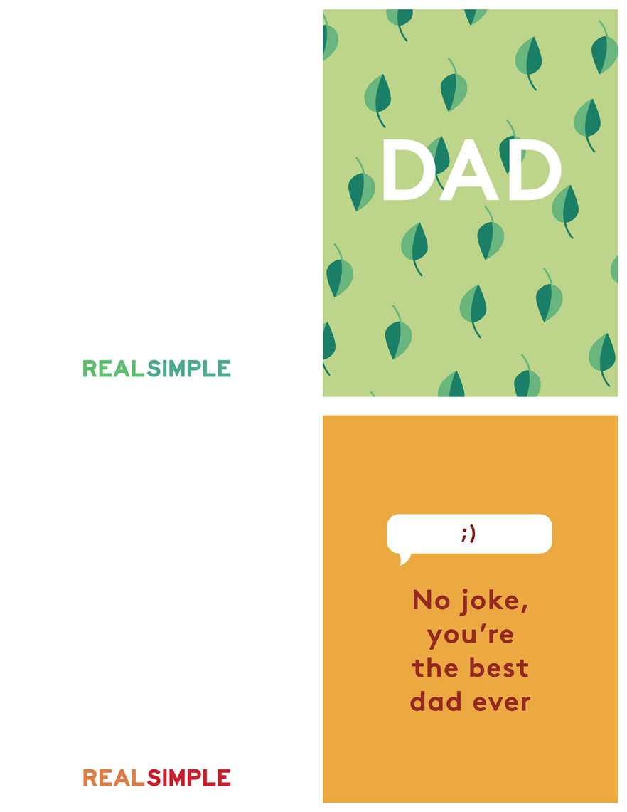Father's Day Printable Cards | Real Simple Throughout Fathers Day Card Template