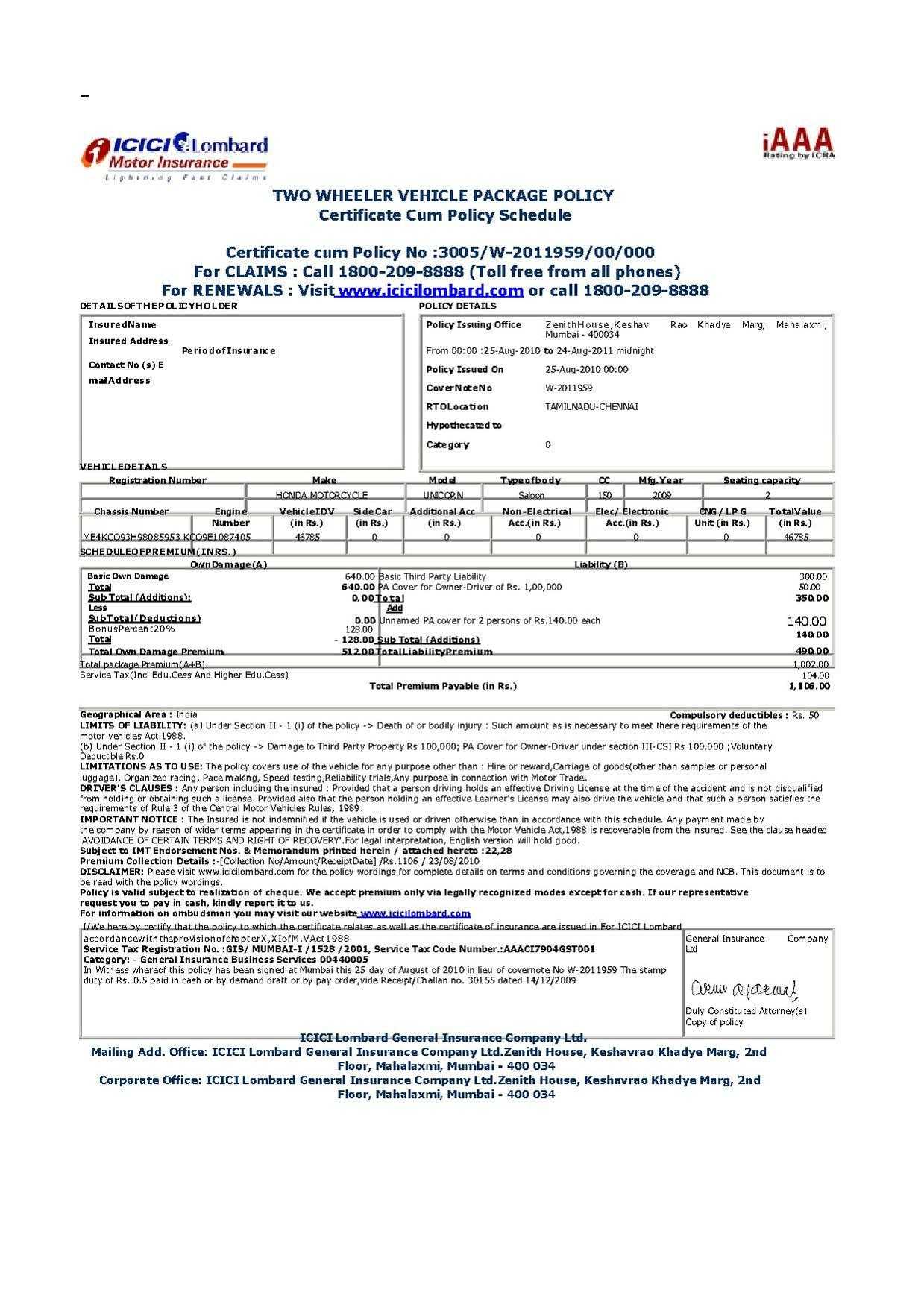 File:vehicle Insurance Certificate In India.pdf – Wikimedia Throughout Fake Auto Insurance Card Template Download