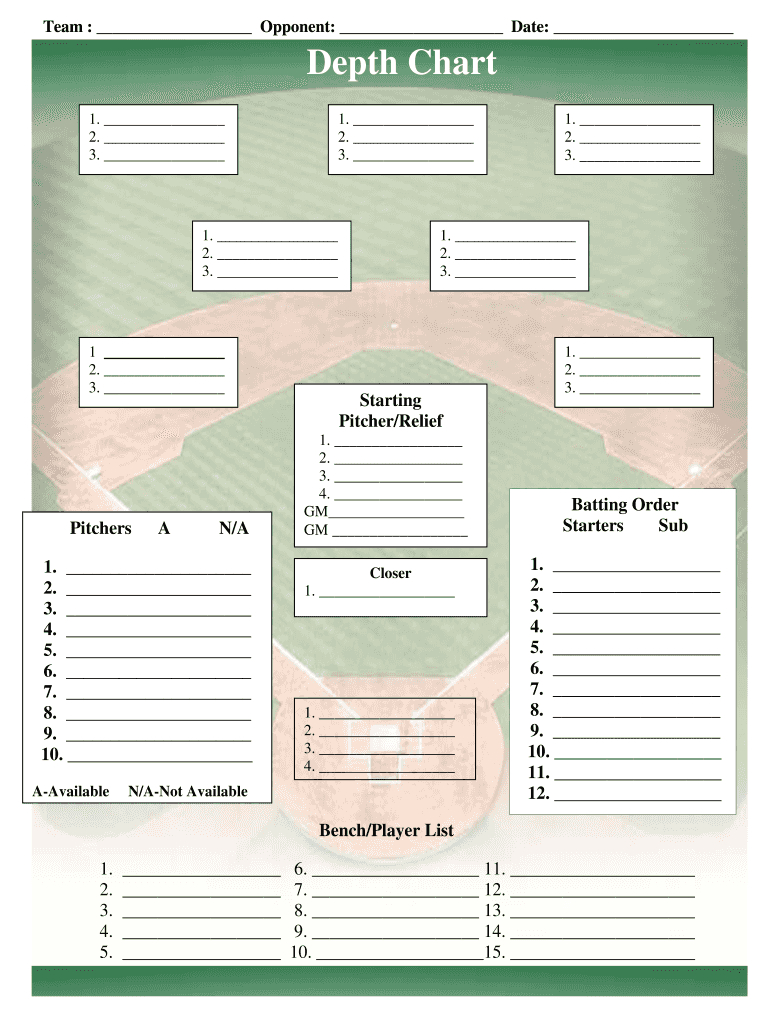 Fillable Softball Position Chart – Duna In Softball Lineup Card Template