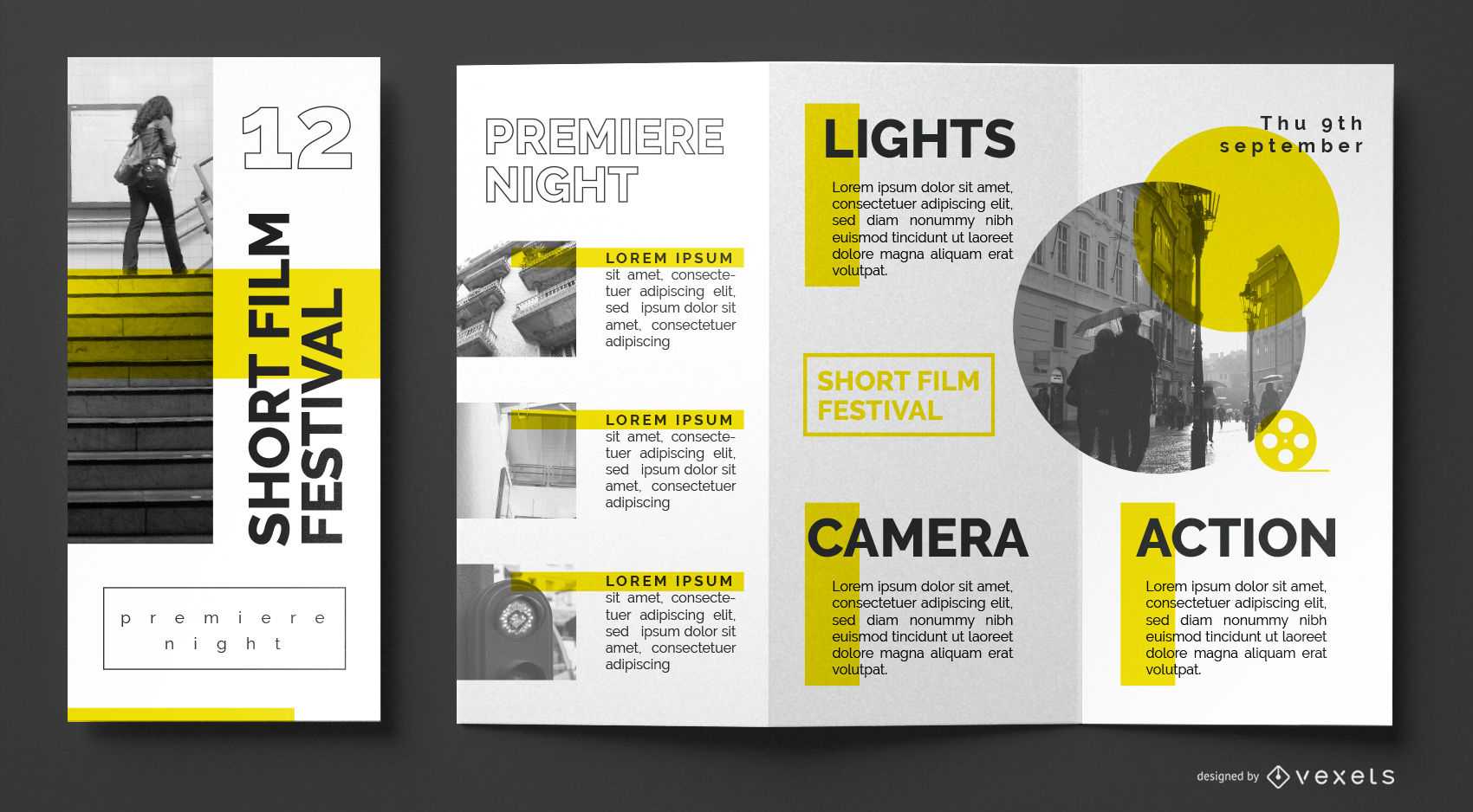 Film Festival Brochure Template - Vector Download For Film Festival Brochure Template