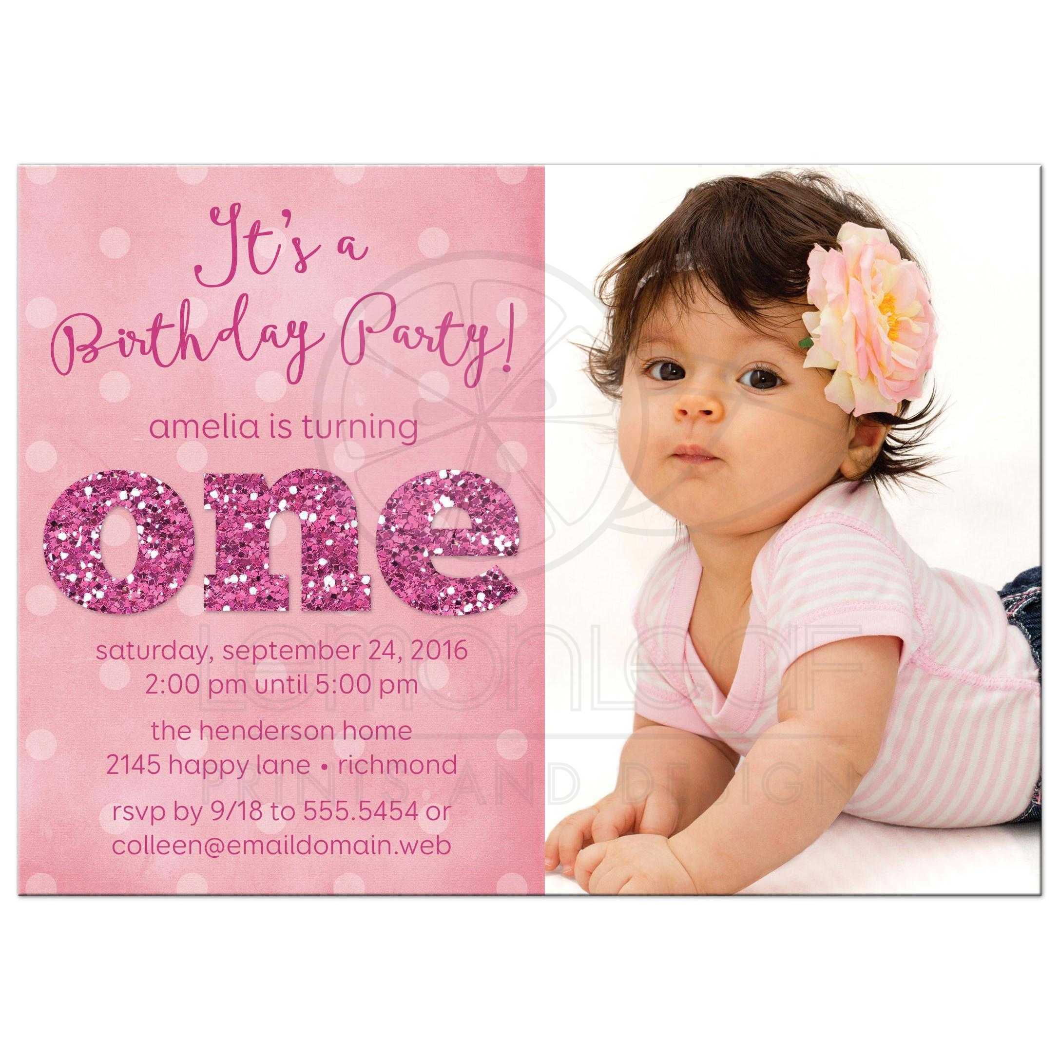 First Birthday Party Invitations – Dalep.midnightpig.co Regarding First Birthday Invitation Card Template