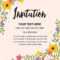 Floral Anniversary Party Invitation Card Template Inside Template For Anniversary Card