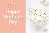 Floral Happy Mother's Day Card Template regarding Mothers Day Card Templates