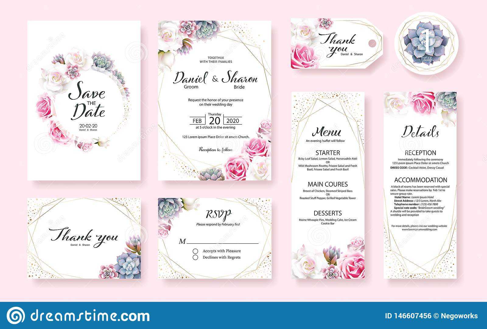 Floral Wedding Invitation Card, Save The Date, Thank You Within Table Reservation Card Template