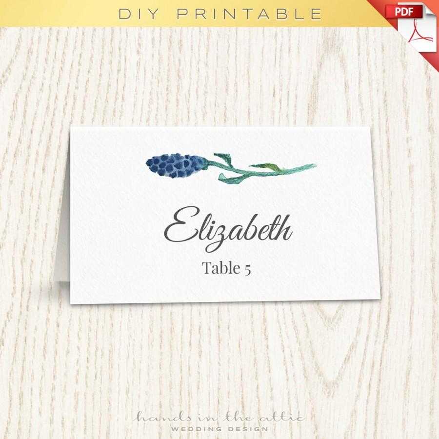Floral Wedding Placecard Template, Printable Escort Cards With Table Name Card Template