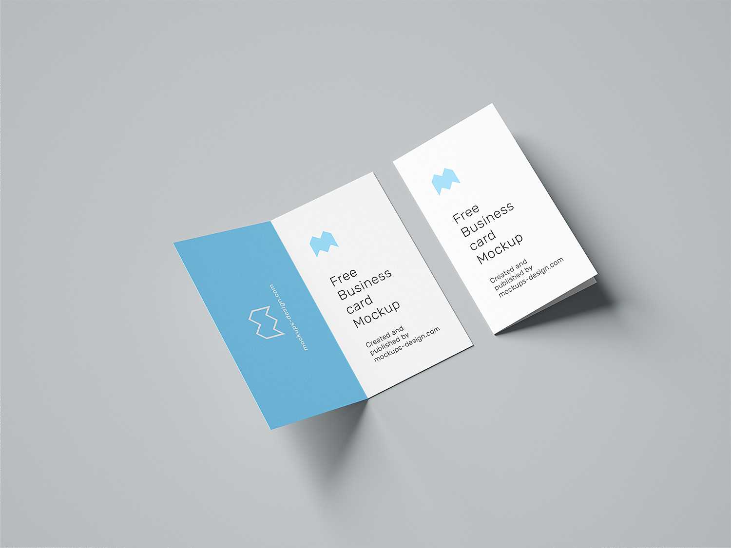 Folded Business Card Free Mockup | Free Mockup Within Fold Over Business Card Template