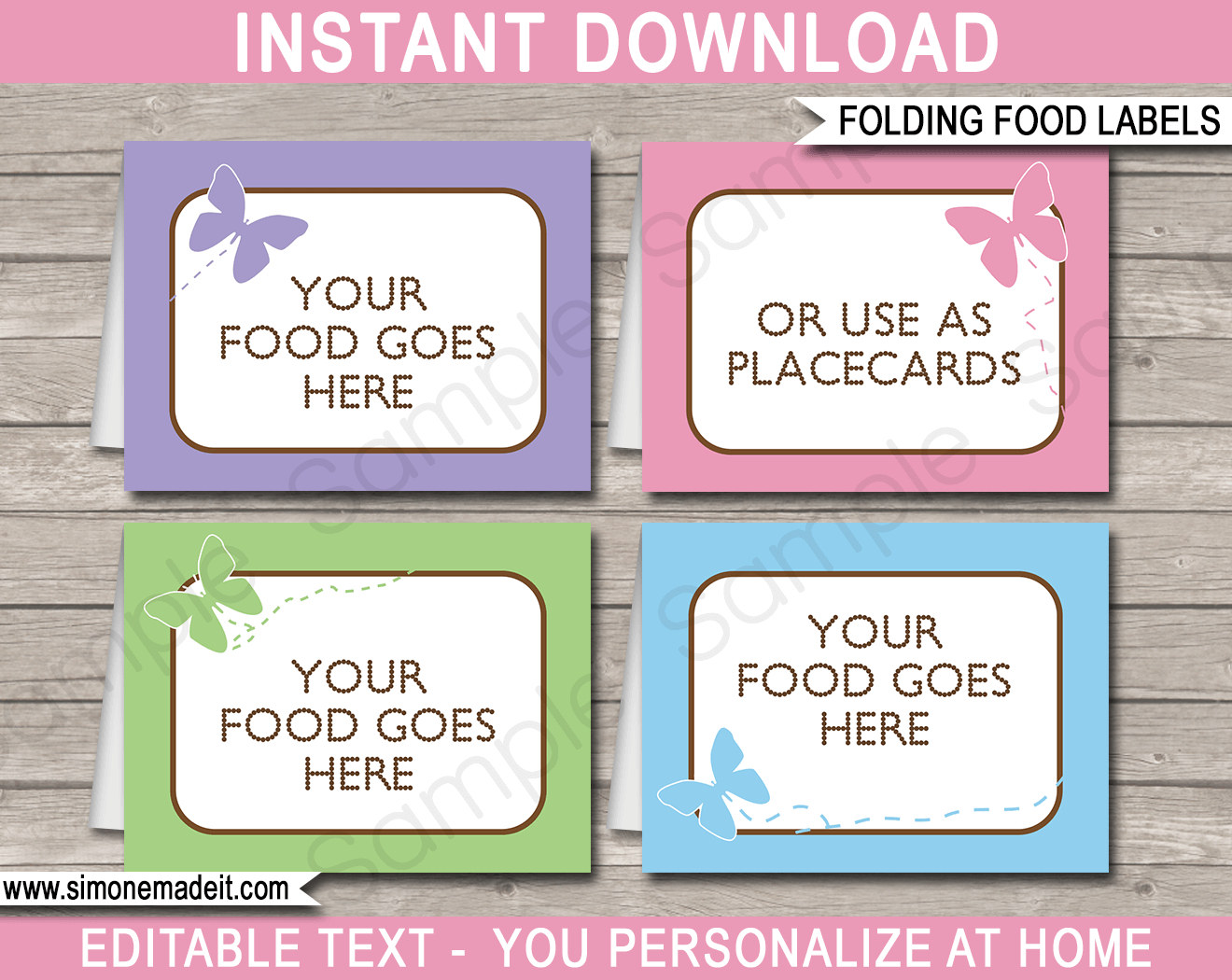 Food Place Cards Template – Falep.midnightpig.co Inside Free Template For Place Cards 6 Per Sheet