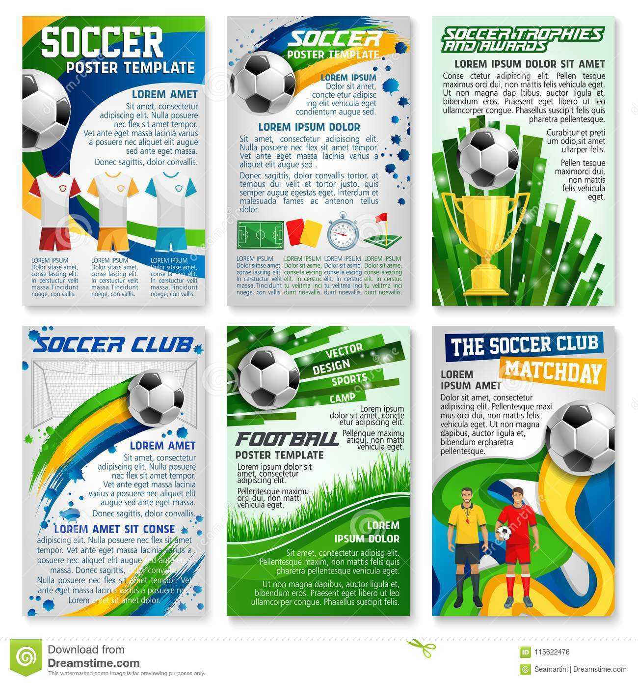 Football Or Soccer Game Banner, Sport Club Design Stock Intended For Football Referee Game Card Template
