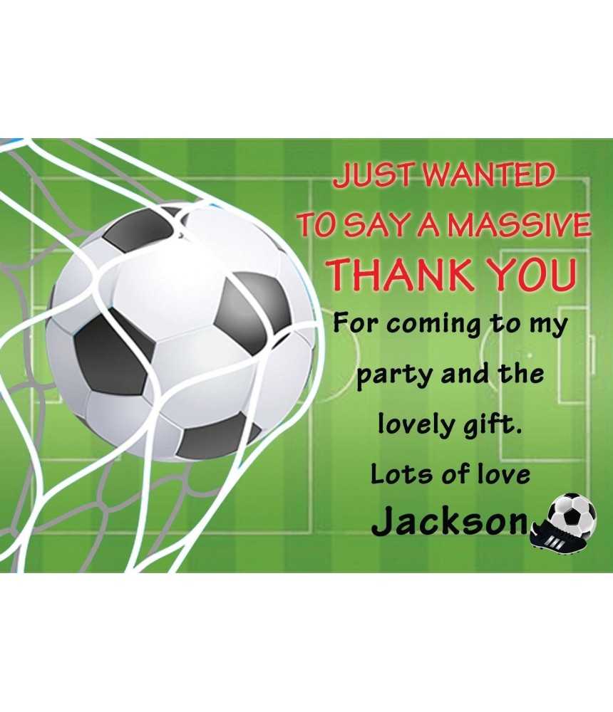 Football Thank You – Calep.midnightpig.co Throughout Soccer Thank You Card Template