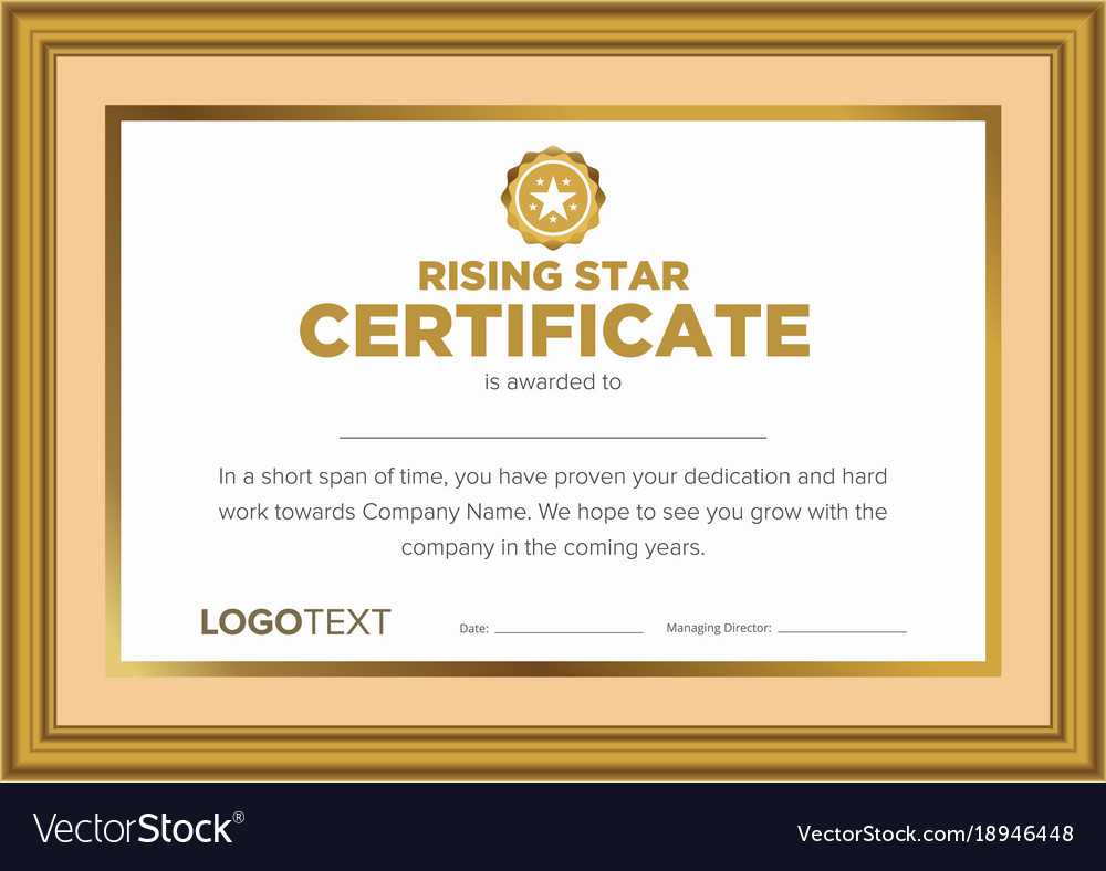 Framed Vintage Rising Star Certificate With Star Performer Certificate Templates