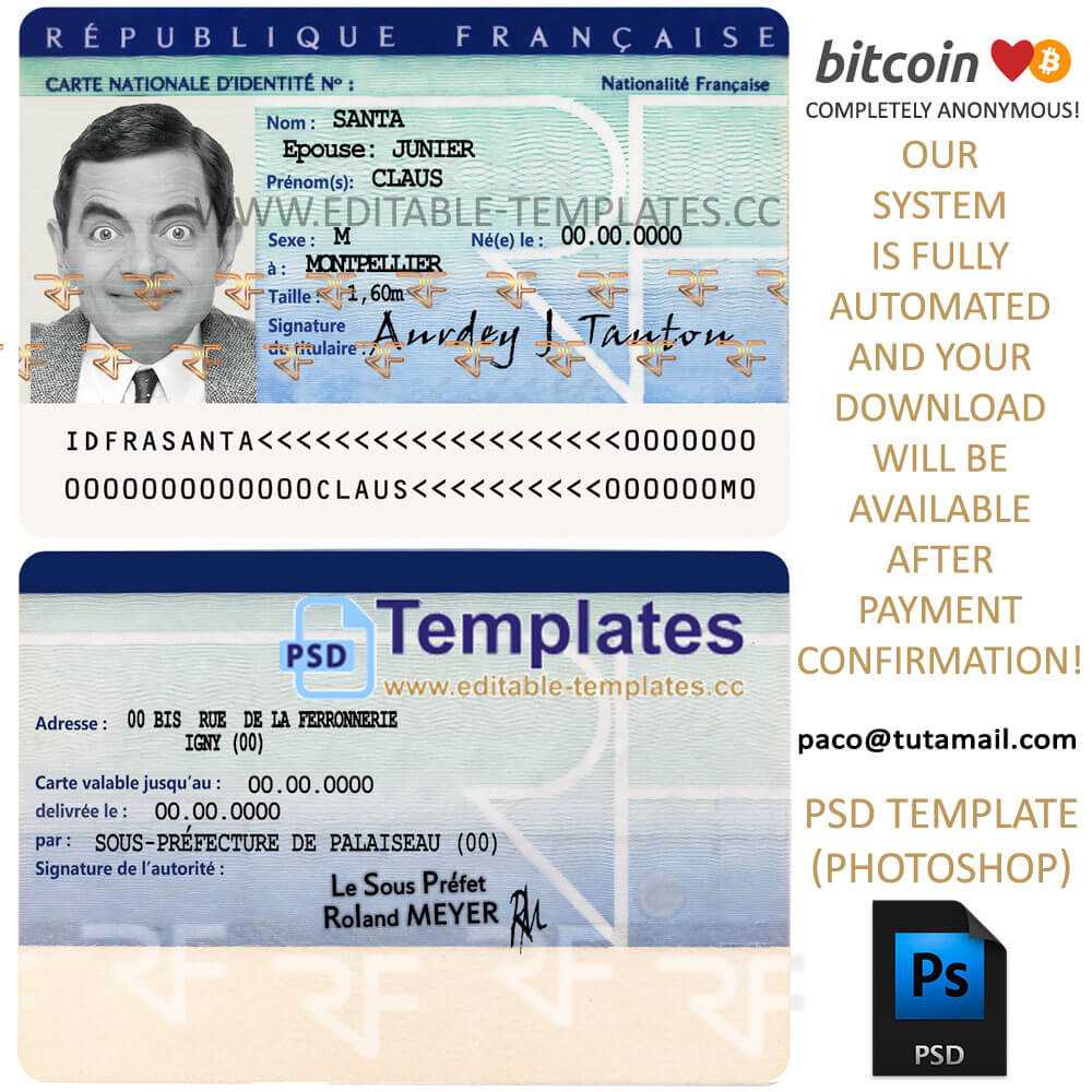 France Id Template With Regard To French Id Card Template