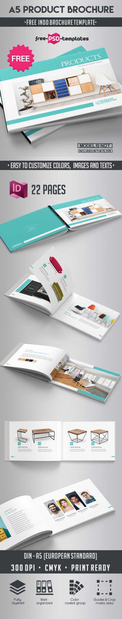 Free A5 Product Catalog Brochure Indd Template | Free Psd Intended For Product Brochure Template Free