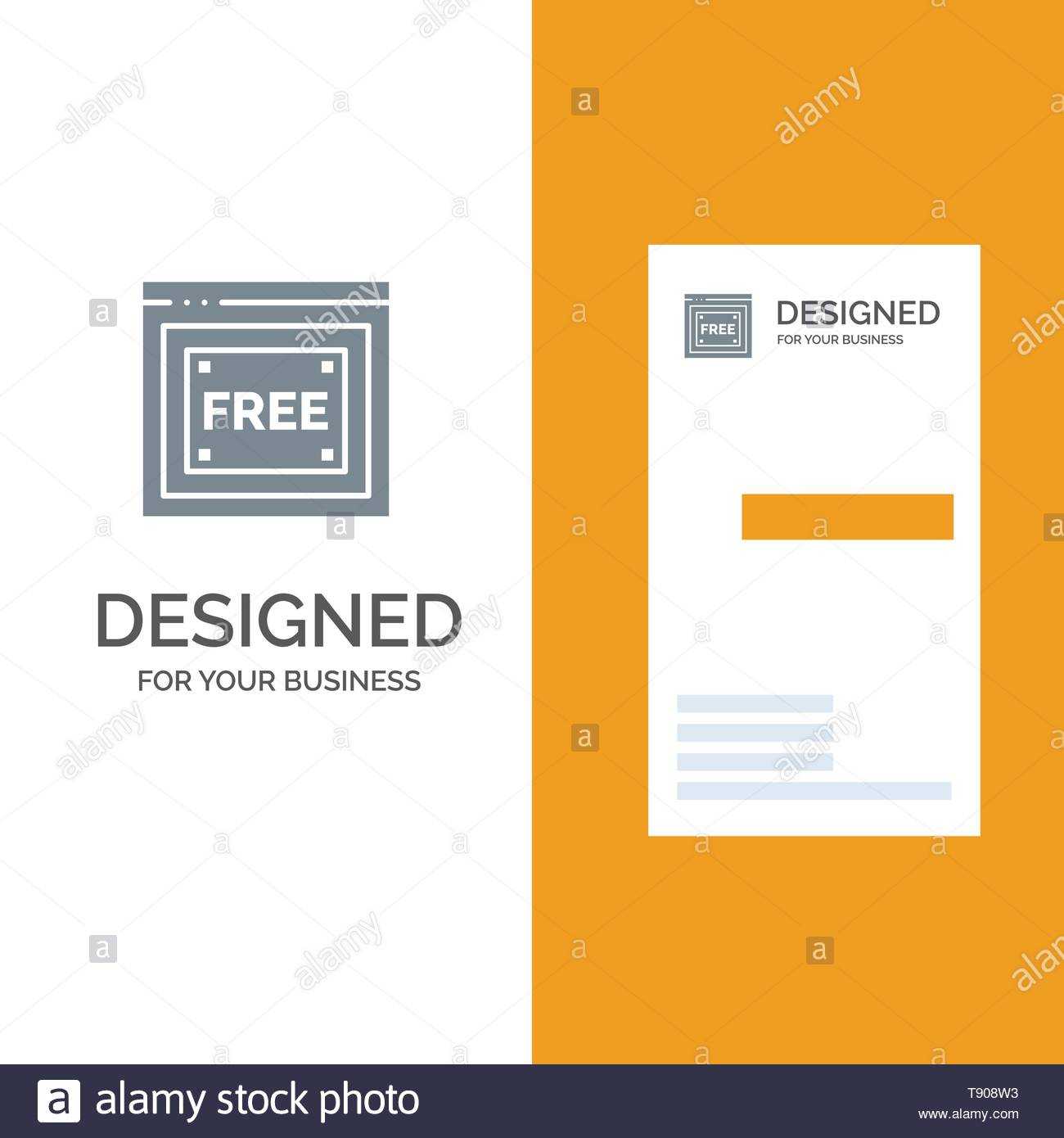 Free Access, Internet, Technology, Free Grey Logo Design And Throughout Free Comp Card Template