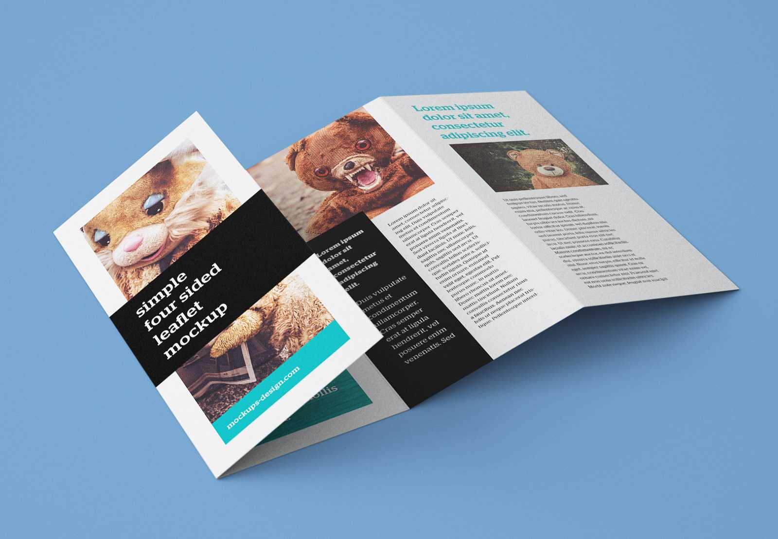 Free Accordion 4 Fold Brochure / Leaflet Mockup Psd Intended For 4 Fold Brochure Template