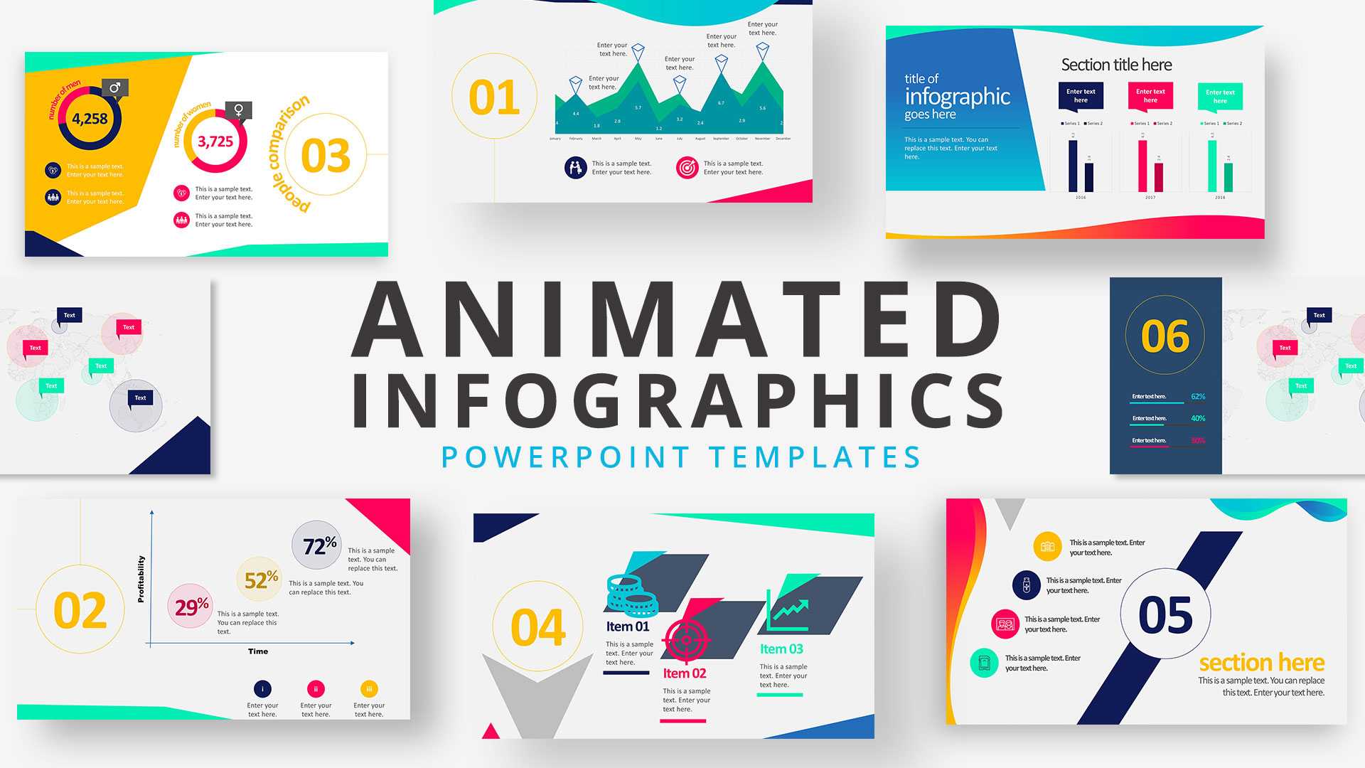 Free Animated Editable Professional Infographics Powerpoint Template Within Powerpoint Animation Templates Free Download