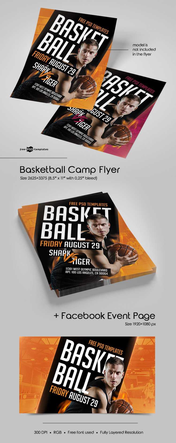 Free Basketball Camp Flyer In Psd | Free Psd Templates Regarding Basketball Camp Brochure Template
