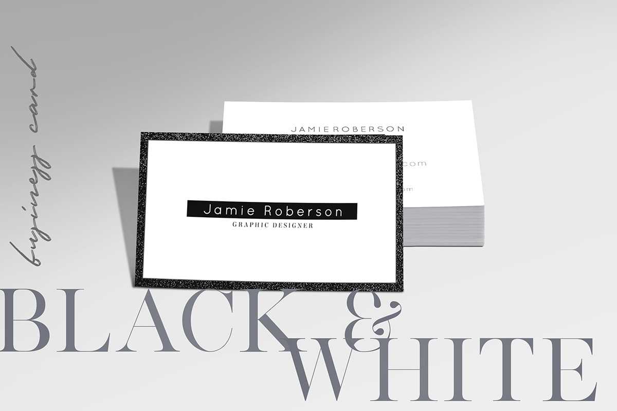 Free Black And White Business Card Psd Template – Creativetacos Regarding Black And White Business Cards Templates Free