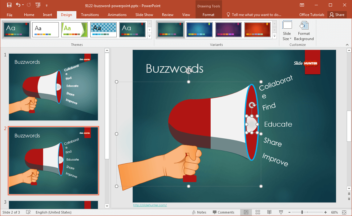 Free Buzzword Powerpoint Template Within How To Change Powerpoint Template