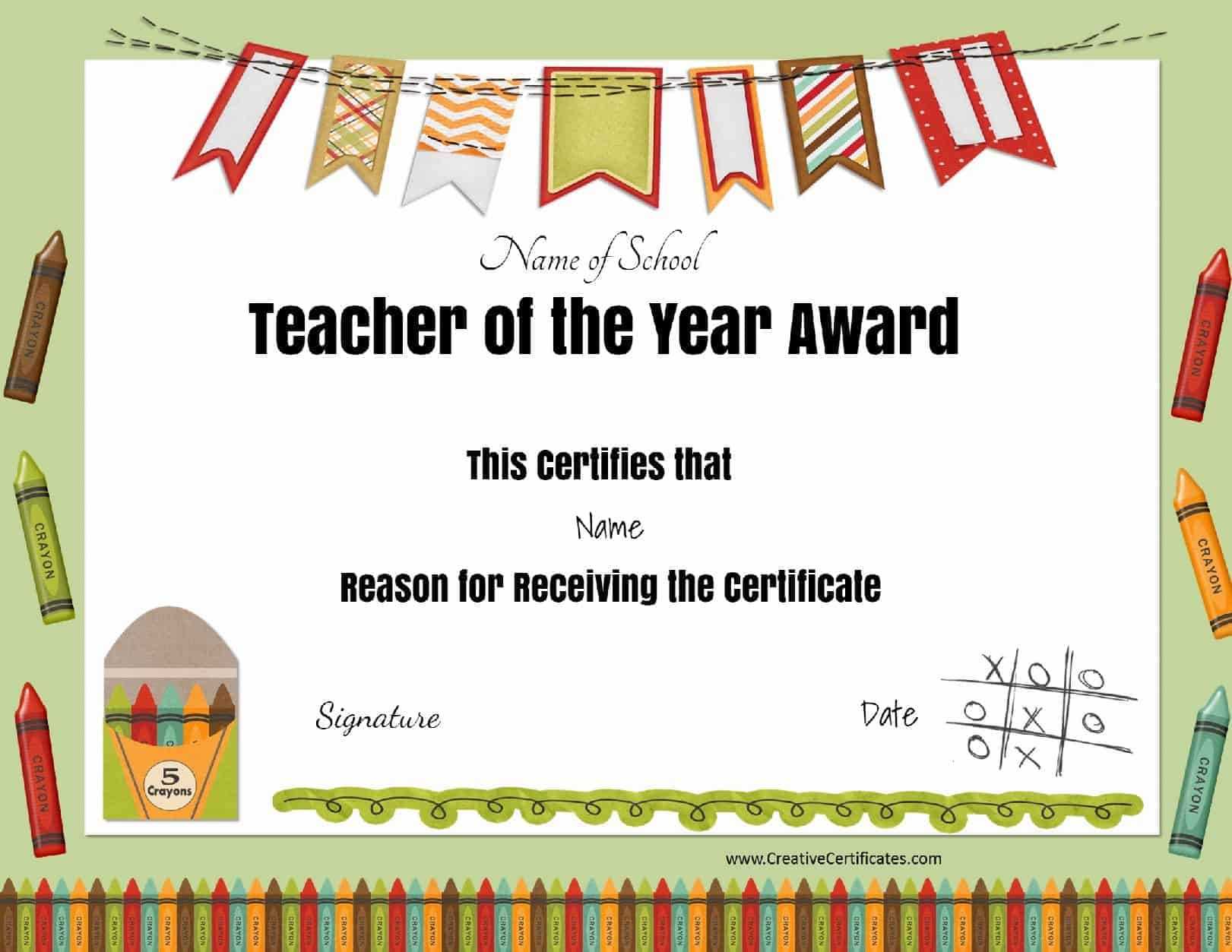 Free Certificate Of Appreciation For Teachers | Customize Online In Teacher Of The Month Certificate Template
