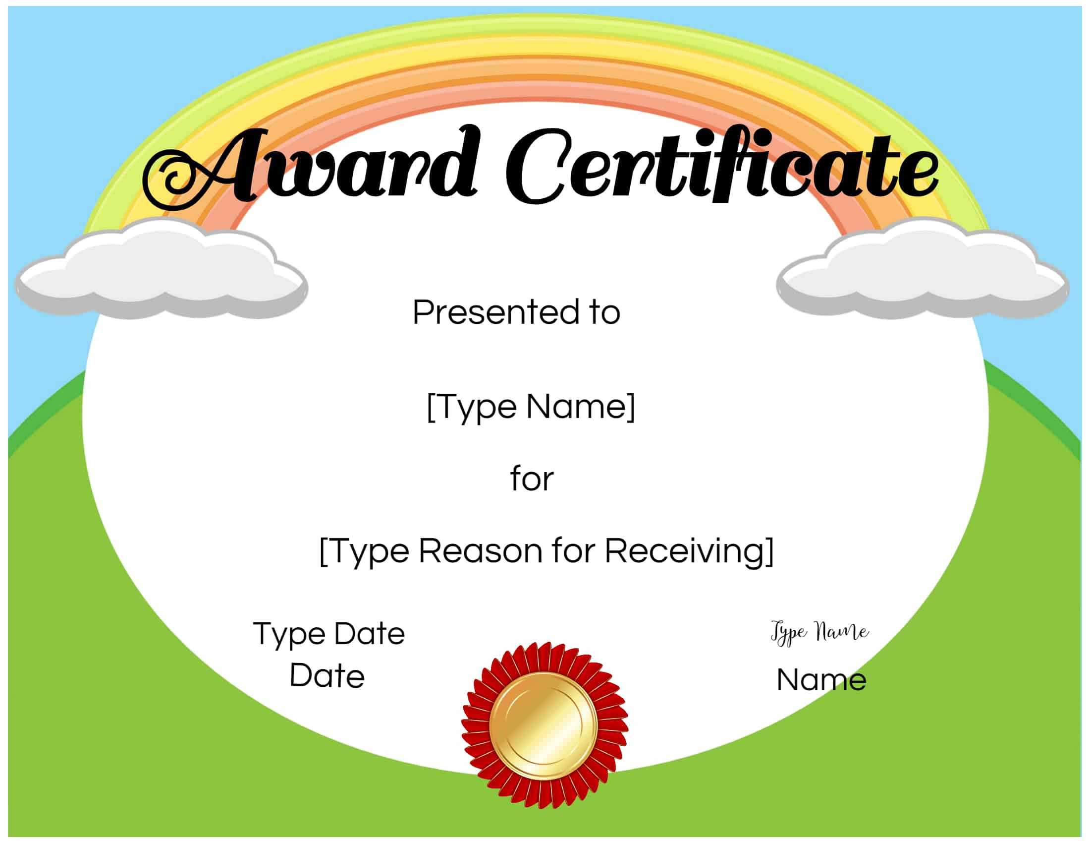 Free Certificate Templates For Kids – Calep.midnightpig.co Regarding Free Printable Blank Award Certificate Templates