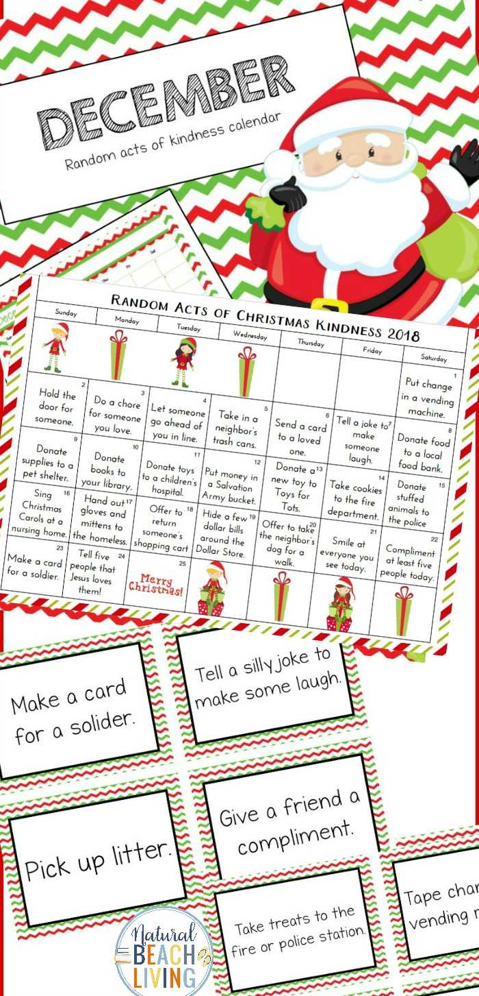 Free Christmas Calendar & Random Acts Of Kindness Ideas Regarding Random Acts Of Kindness Cards Templates