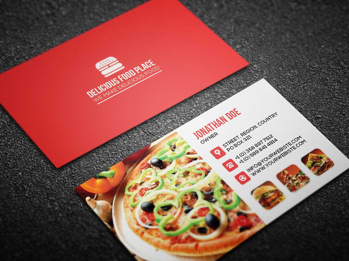 Free Delicious Food Business Card On Behance Within Food Business Cards Templates Free