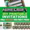 Free Diy Printable Minecraft Birthday Invitation – Clean Inside Minecraft Birthday Card Template