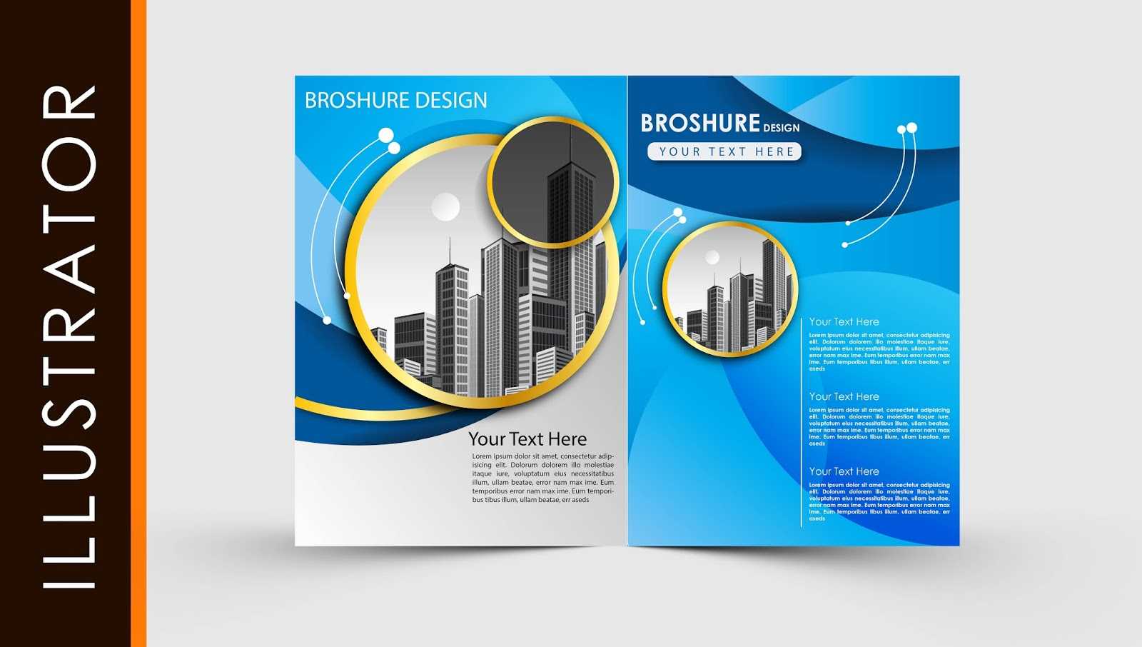 Free Download Adobe Illustrator Template Brochure Two Fold Within Free Illustrator Brochure Templates Download