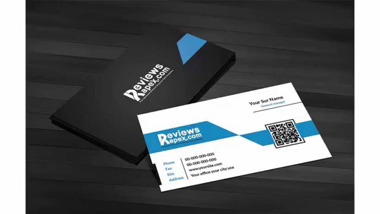 Free Download Black & Blue Corporate Business Card Template With Qr Code Regarding Qr Code Business Card Template