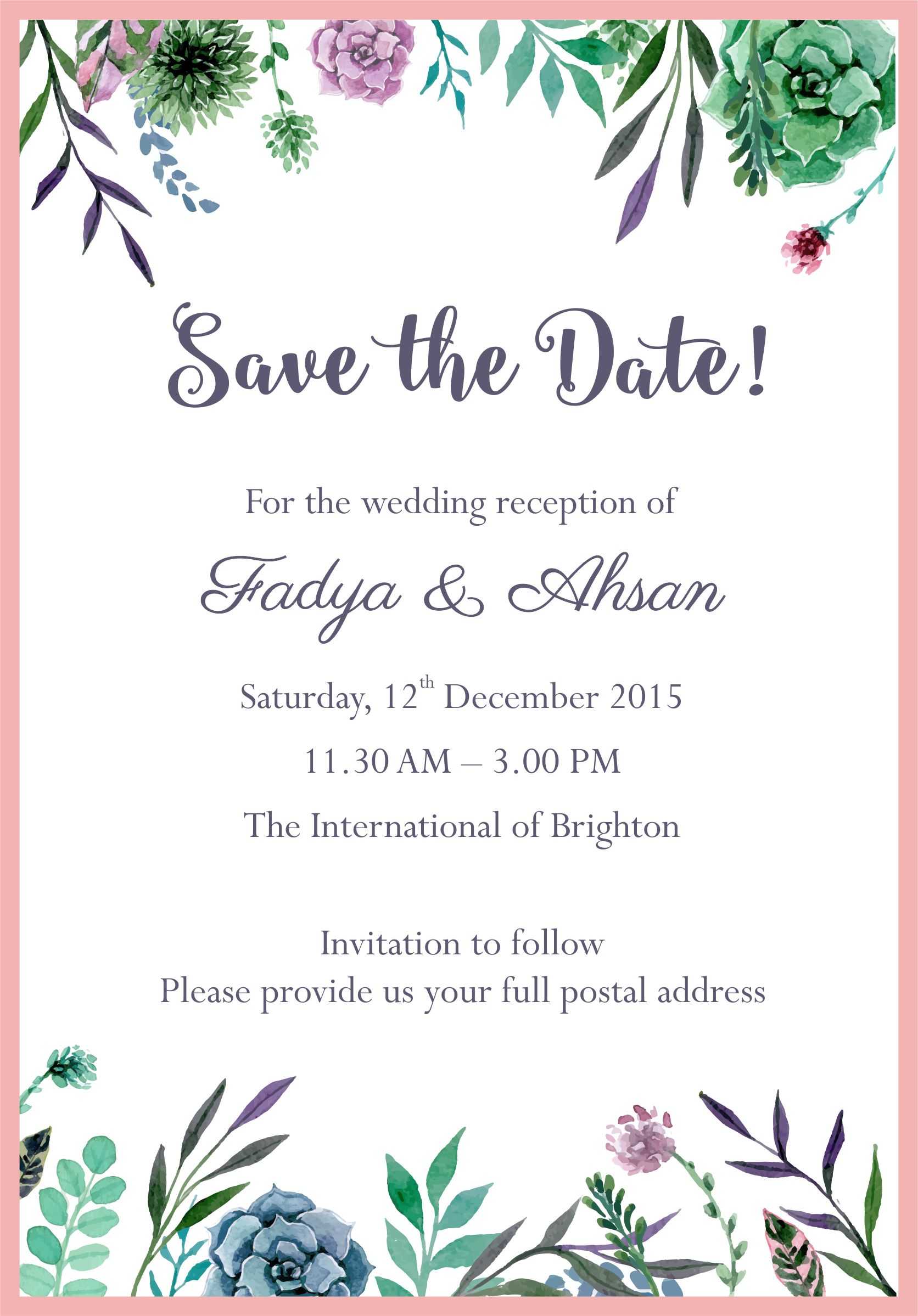 Free Email Wedding Invitation Design – Veppe With Free E Wedding Invitation Card Templates
